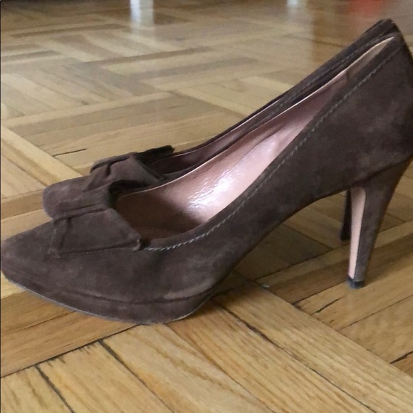Prada Brown Suede Heels - Picture 2 of 4